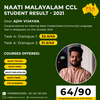 Naati CCL Malayalam for PSA Study