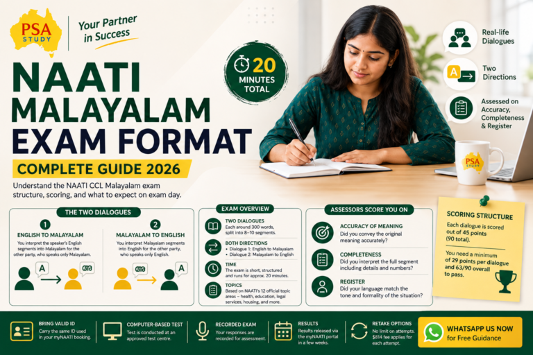 naati malayalam exam format